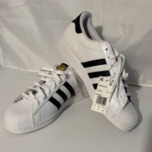 adidas Superstar White Black Gold Athletic Shoes